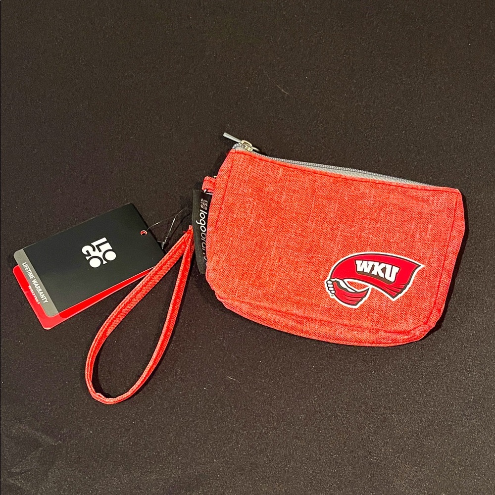 NWT Logo Brands WKU Crosshatch Wristlet
